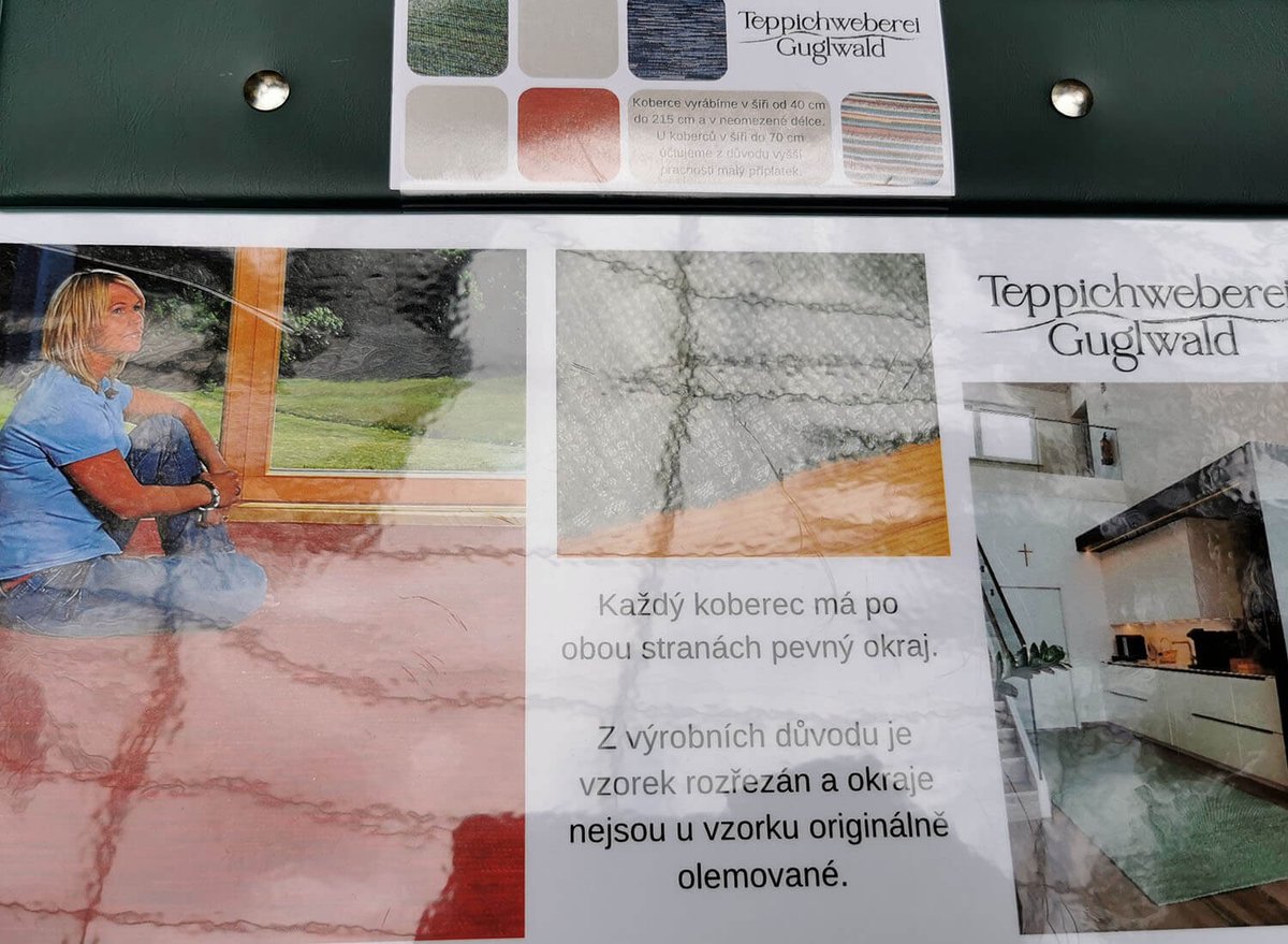 Tkané předložky Sternstein Exquisit lze vyrobit ve více barevných variantách - viz. vzorkovnice.