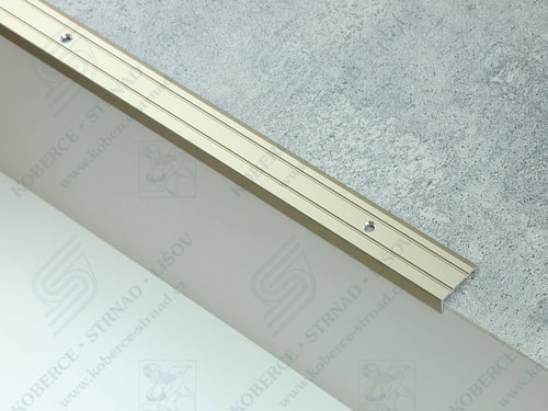 Schodová hrana 24,5x10 mm světlý bronz vrtaná