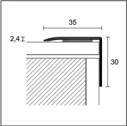 Schodová hrana 35x30 mm Profilpas 14 - 45144