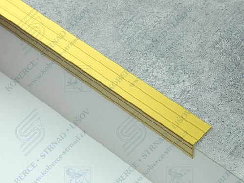 Schodová hrana 30x24,5 mm zlatá oboustranná