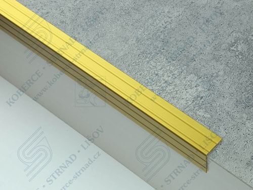 Schodová hrana 30x24,5 mm zlatá oboustranná