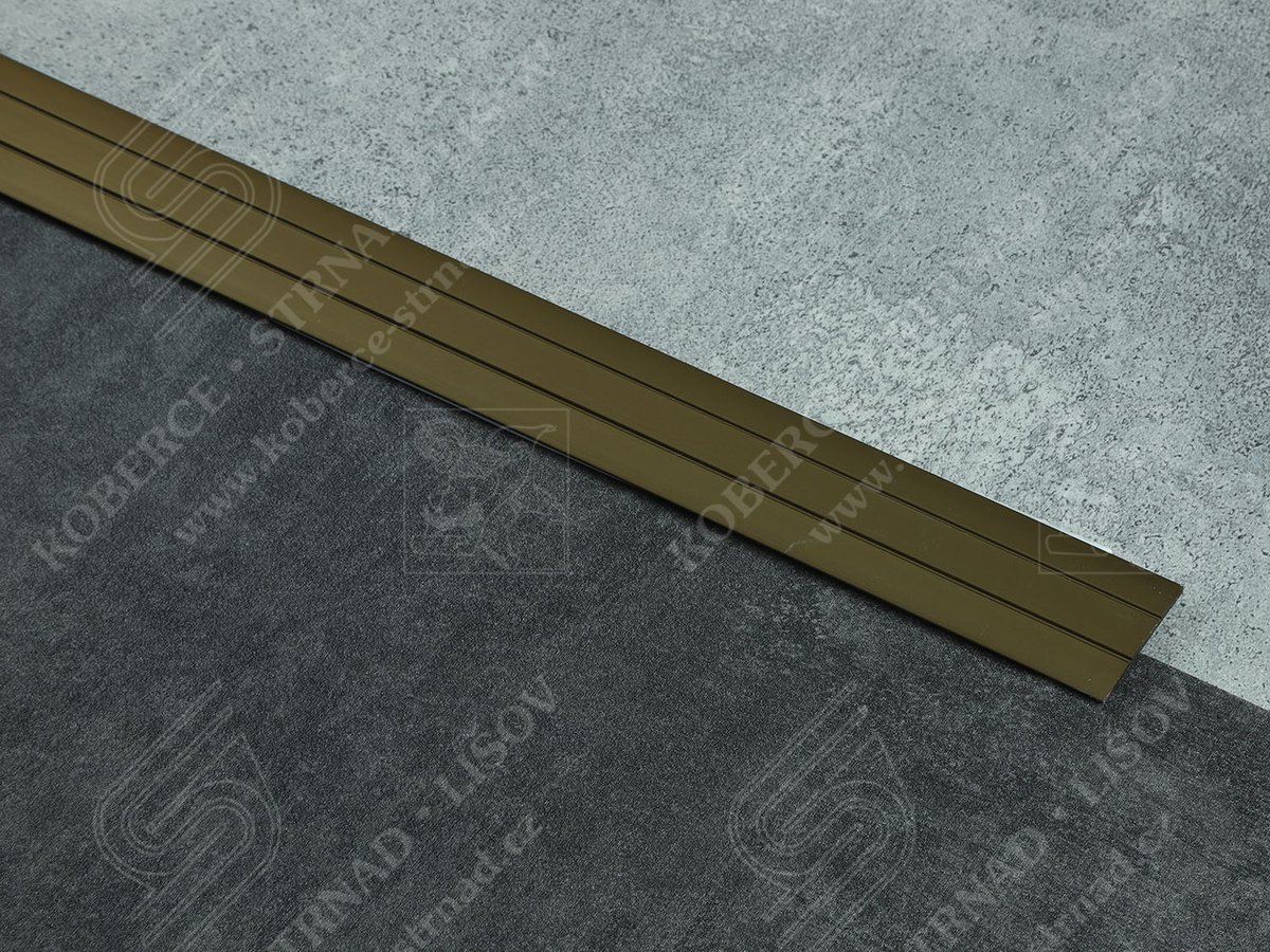 Plochá přechodová lišta 38 mm bronzová