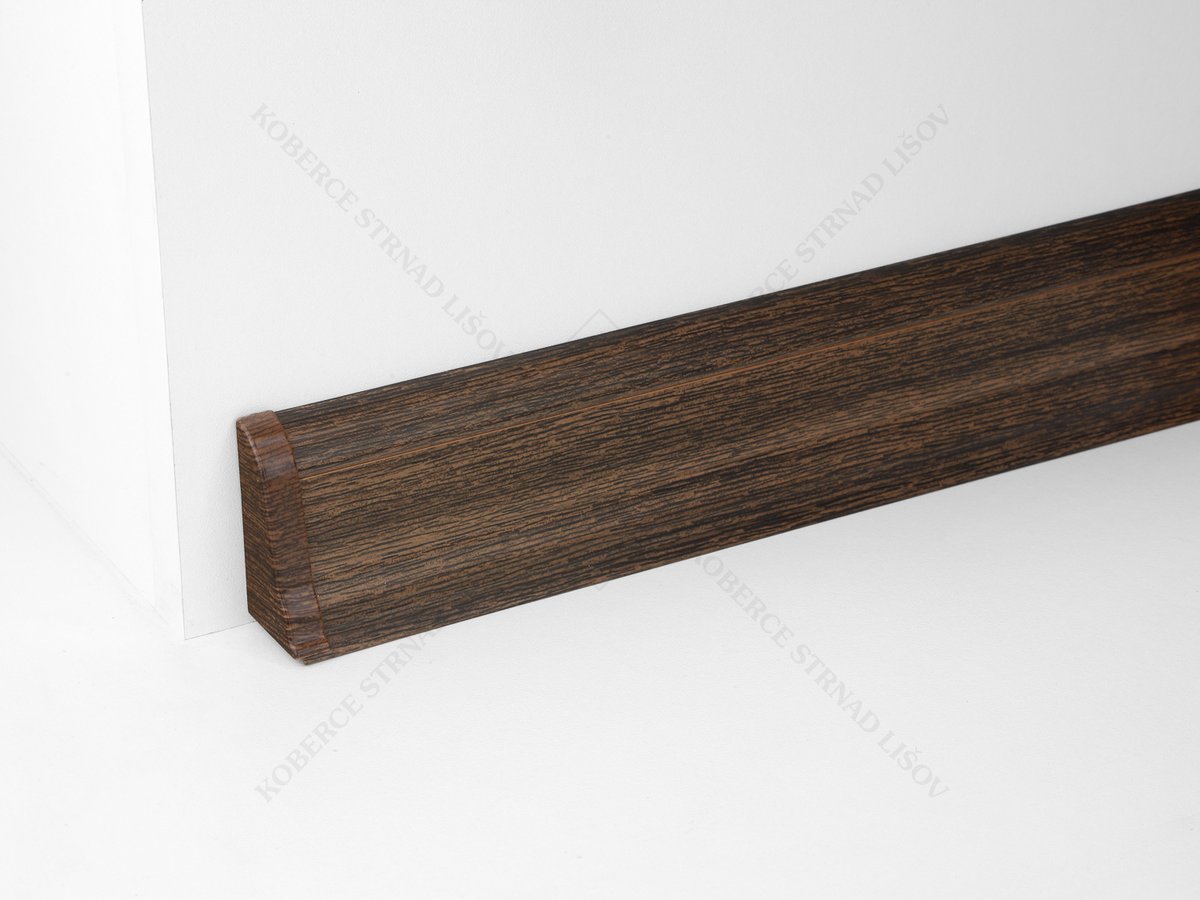 Soklová podlahová lišta Döllken SLK 50 barva W181 wenge kibolo + ukončení levé