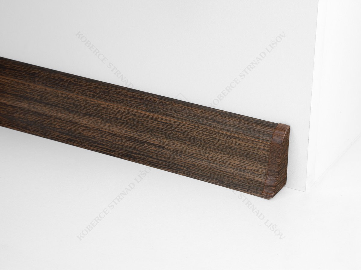 Soklová podlahová lišta Döllken SLK 50 barva W181 wenge kibolo + ukončení pravé