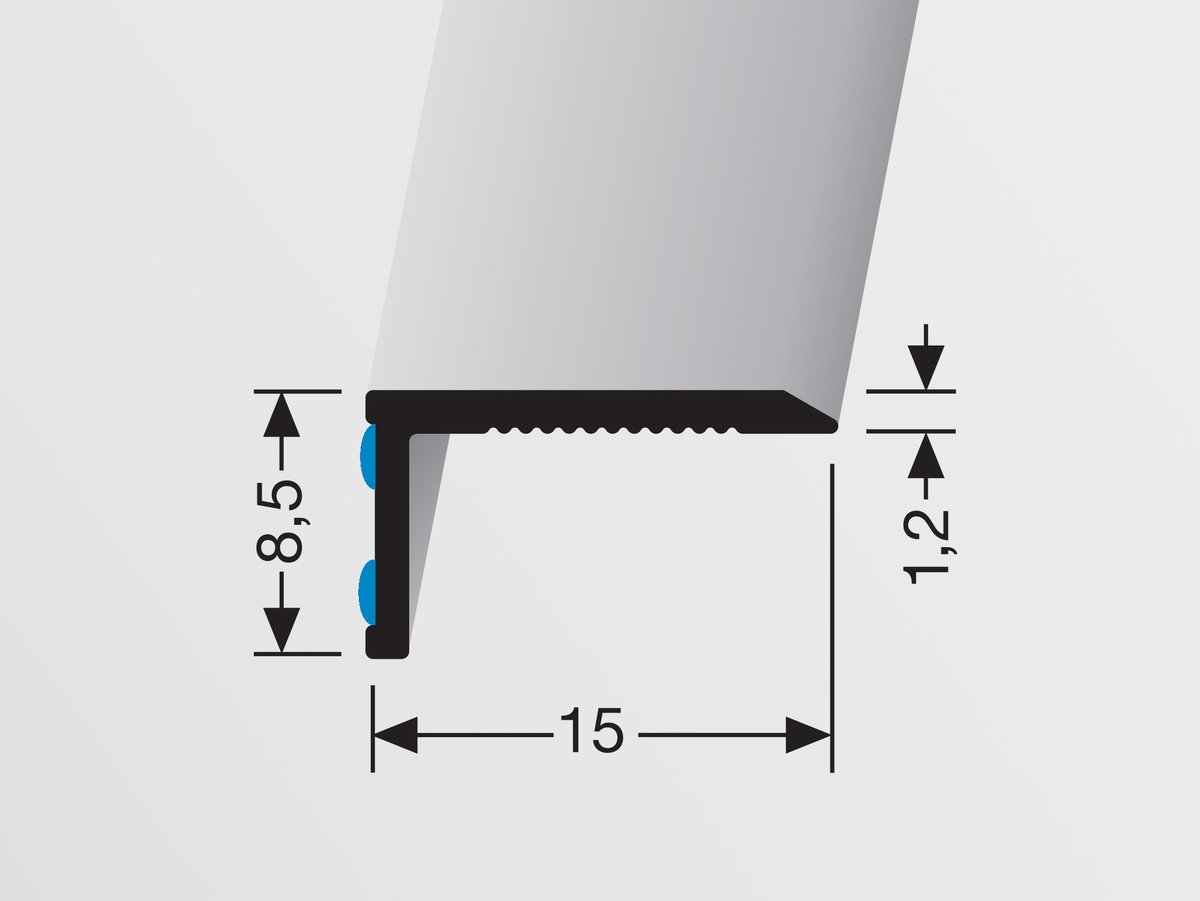 HS portálová lišta 15x8,5 mm stříbrná Küberit 238