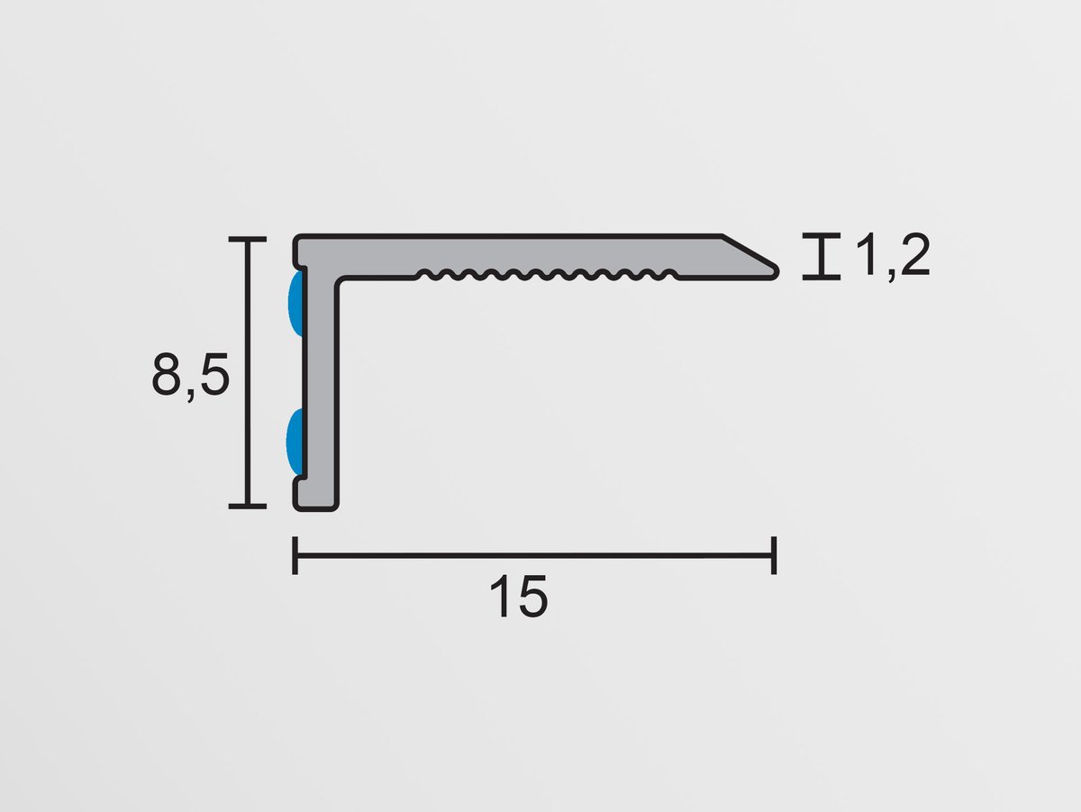 HS portálová lišta 15x8,5 mm inox Küberit 238
